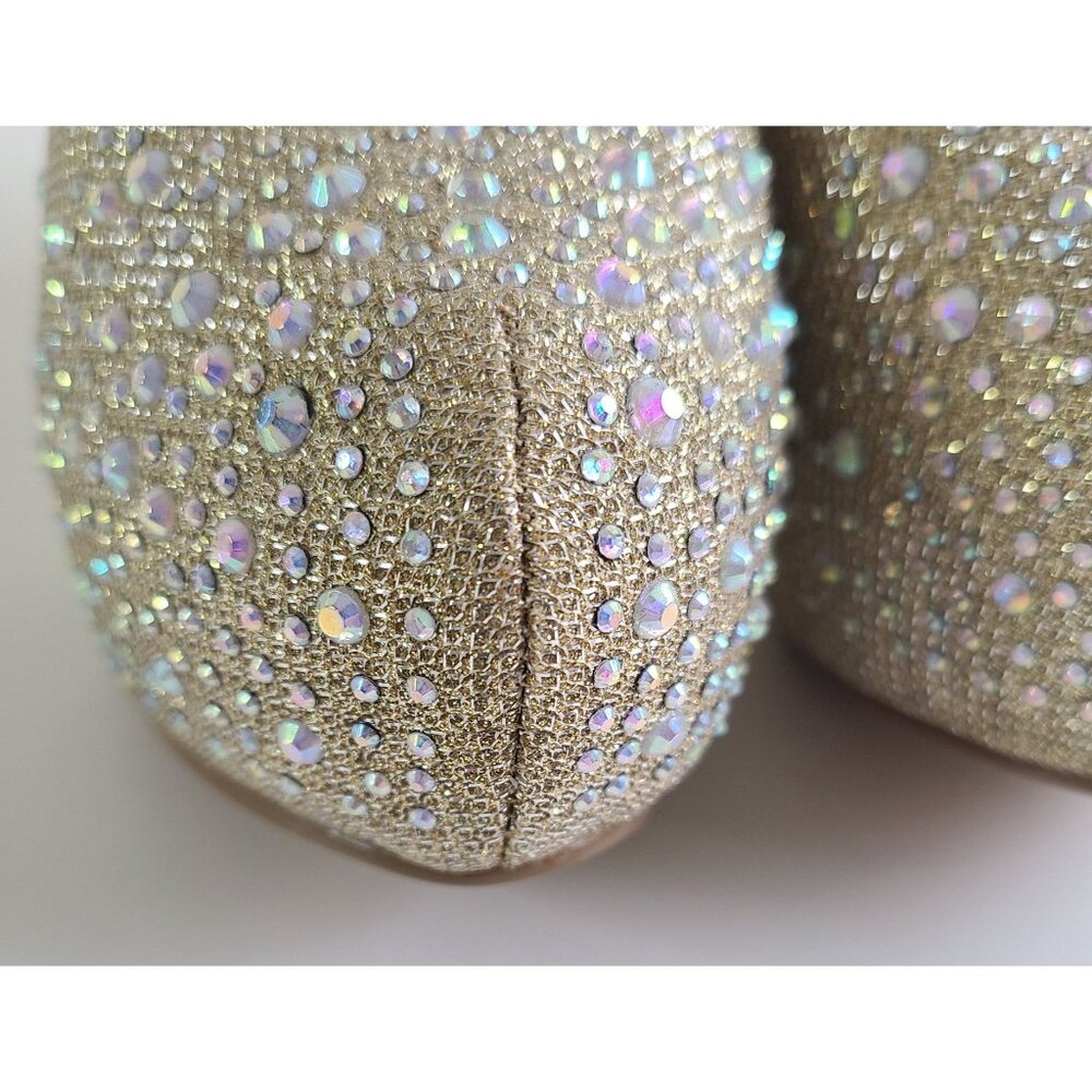 Delicacy Women's Sunset Gold Glitter Rhinestone Glam High Heel Pumps Hot Fashion - Picture 7 of 13